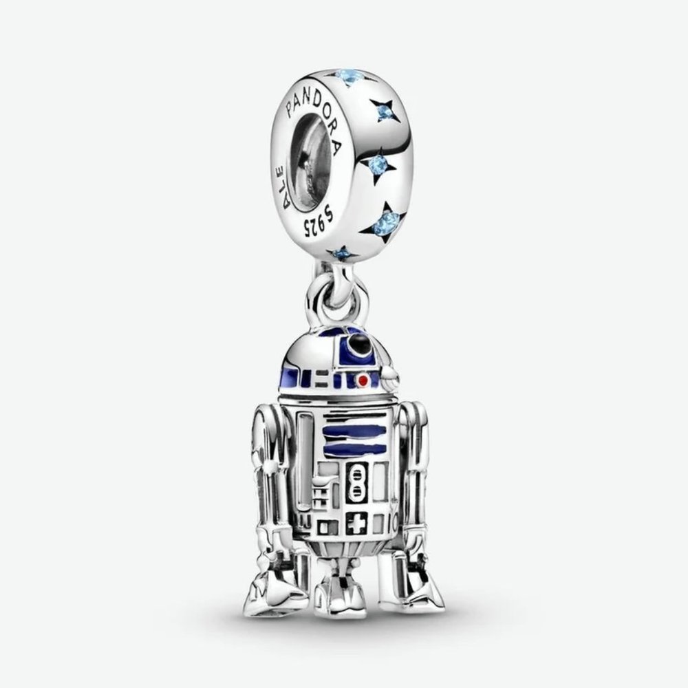 Pandora,  s925 Sterling SilverDisney STAR WARS R2-D2 Robot Dangle Charm / Thread